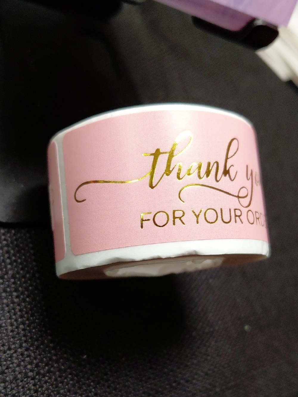 125ct. Thank You For Your Order - Pink/Gold /Bonus 3 Random Polymailers 1"x3" - Picture 4 of 5